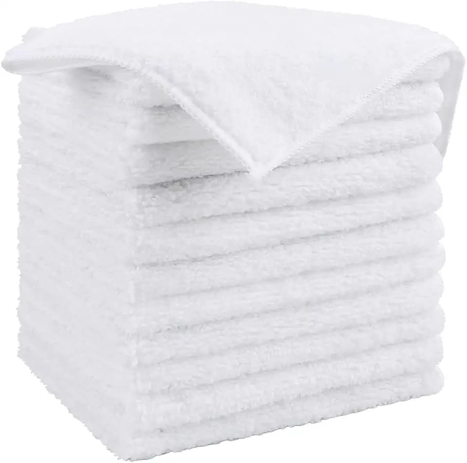 HOMEXCEL White Microfiber Cleaning Cloth, Microfiber Towels for Car,12 PK