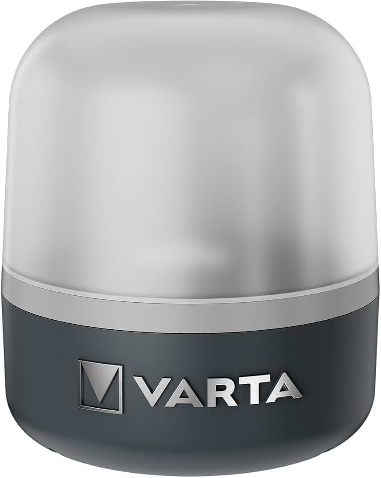 VARTA Campinglampe, Dynamo Camping Laterne L10RH, Handkurbel Lampe, 2 Lademöglichkeiten: per Kurbel oder über USB Typ C, Spritzwassergeschützt (IP54) und stoßfest, für Angeln, Outdoor, Stromausfall