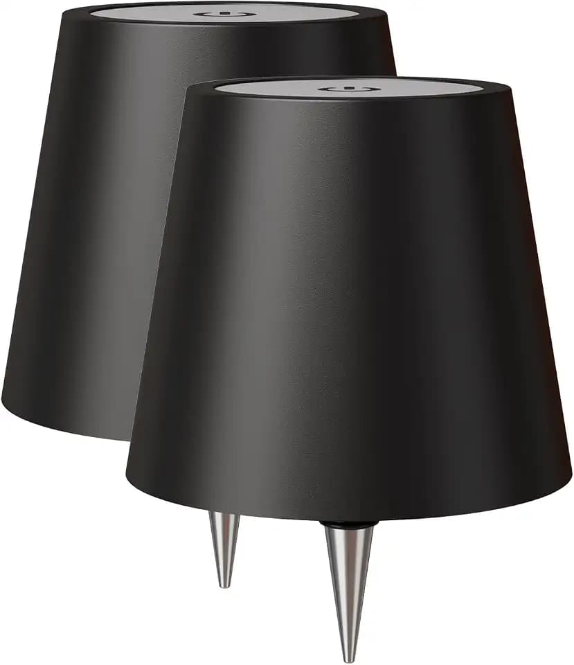 2 Pack Wireless Bottle Lamp, Wireless Bottle Lamp Shade with 3 Color Temperature, Rechargeable Stepless Dimming LED Wine Bottle Lights for Any Bottle, Desk Lamp for Bedroom Restaurant Bar - Black