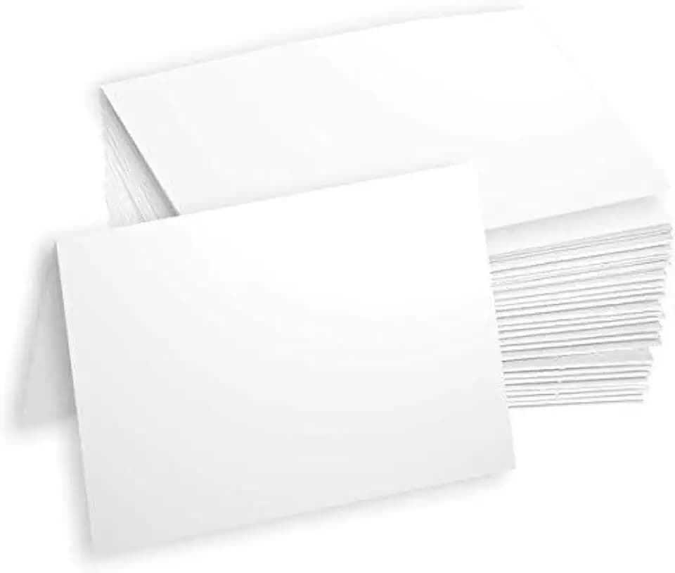 Hamilco White 80lb Cover Heavy Folded 5x7 Cardstock for Greeting (100PK)