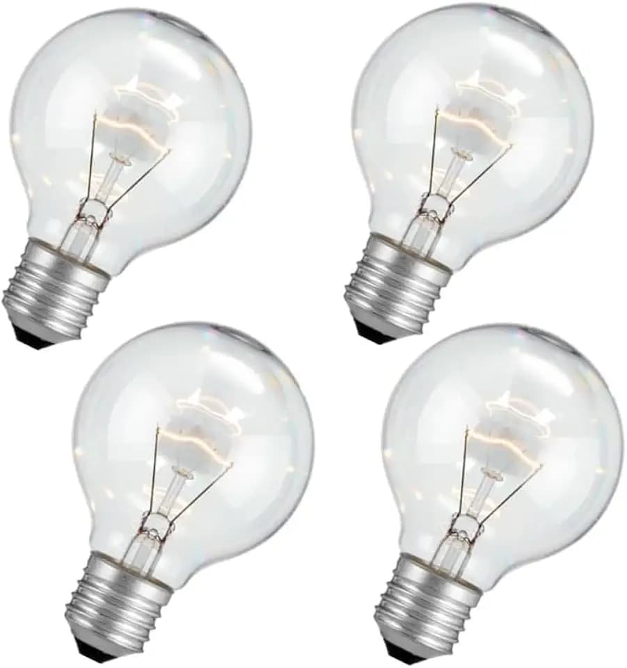 G25 Globe 60W Incandescent Light Bulbs, Double Life Globe Bulb, 2700K Soft WhiteE26 Base, Dimmable Crystal Clear Vanity Bulbs (4 Pack)