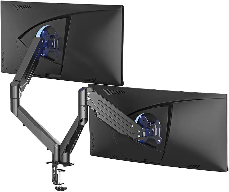 Suptek Dual Monitor Mount Stand-Height Adjustable Gas Spring Monitor Arm Desk Mount for 2 Computer Screens 17 to 35 inches - Each Arm Holds up to 24.25lbs,Black(MD8SP)
