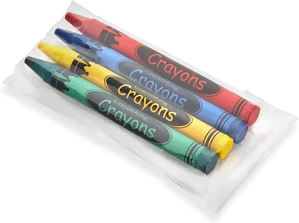 CrayonKing 100 Bulk Crayons, 25 Individually Wrapped 4-Packs