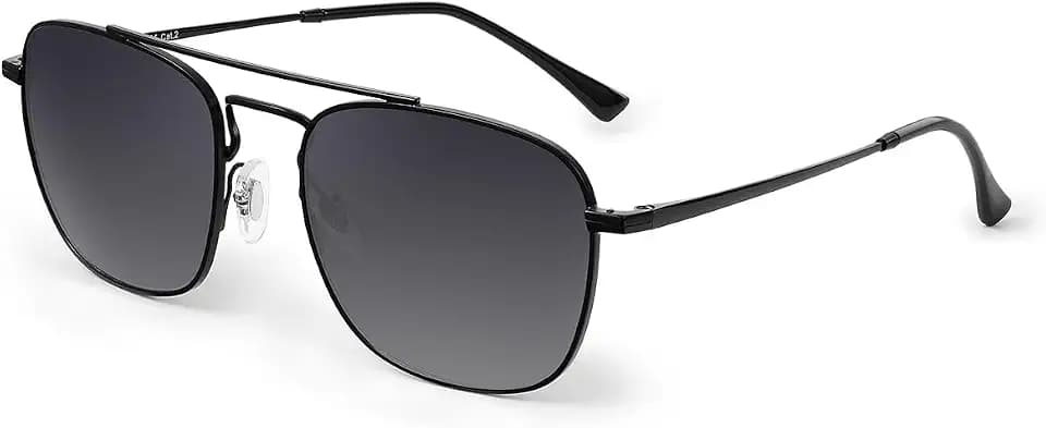 JIM HALO Retro Square Aviator Sunglasses Premium Glass Lens Men Women