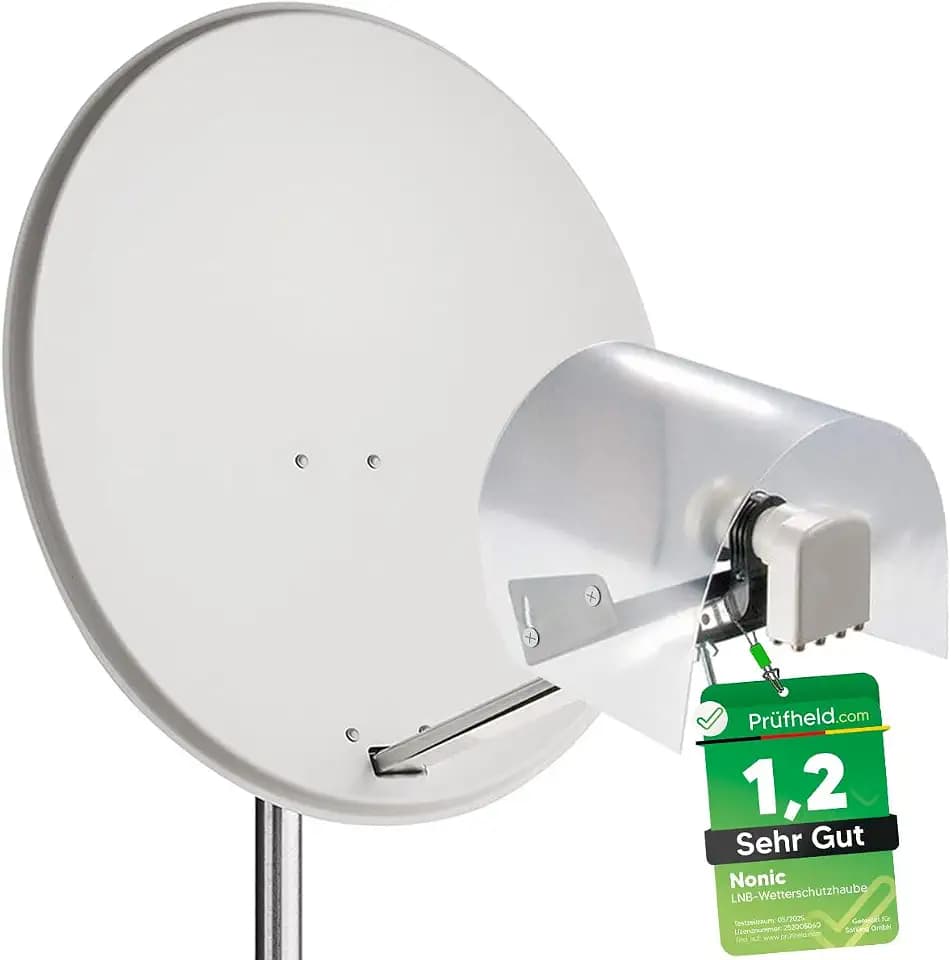 [ Test SEHR GUT, Note 1.2 *] Nonic LNB Wetterschutz Kappe für 1 LNB, LMB Wetterschutzkappe Wetterschutzhaube, Schutz vor Regen Hagel Schnee, LMB Schutzhaube für Satellitenschüssel, Abdeckung Haube
