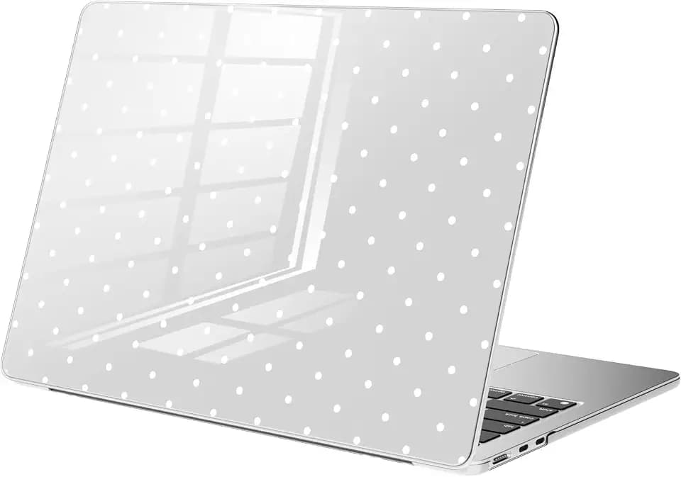 Compatible with MacBook Air 13.3 inch Case M1 Cute White Polka Dot