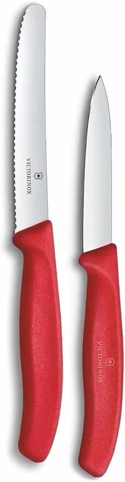 Victorinox Swiss Classic Gemüsemesser Set 2-teilig 8/11 cm Edelstahl Rot