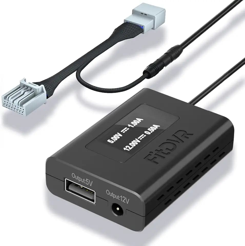 Dash Camera Power Adapter (16-Pin) for Honda, Connects to Overhead Console, LED Display USB Power Source, Easy to Install, 5V 12V Output, for Dash Cam, Radar (D3-029)