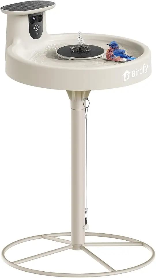 Birdfy Smart Bird Bath with Camera, Solar Powered & Fountain, 2K AI Camera