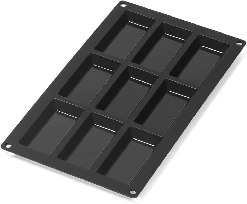 Lékué GOURMET FINANCIER, Finanzier-Form, 9 Mulden, schwarz, LK, Silikon