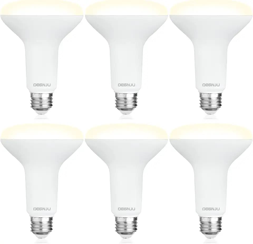 DEGNJU 6 Pack BR30 LED Recessed Light Bulb, Dimmable Indoor Flood Light Bulbs CRI80 7W Equivalent 65W 3000K Warm White 650 Lumens, 15000 Lifetime Hours E26 Base LED Can Light Bulb, Flicker-Free