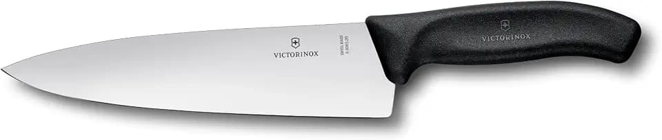Victorinox Swiss Classic, Profi Tranchiermesser, Extra Scharfe Klinge, gerader Schliff, 20 cm, Kunststoffgriff, Rostfreier Stahl, schwarz