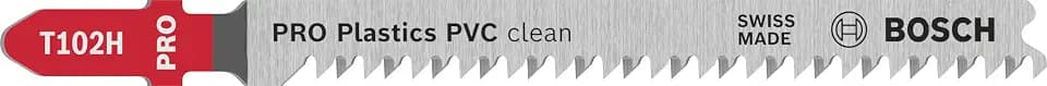 Bosch Accessories Professional 3x Stichsägeblatt T 102 H Clean for PVC (für PVC-, PA-, PS- Platten, Zubehör Stichsäge), 3 - 30 mm