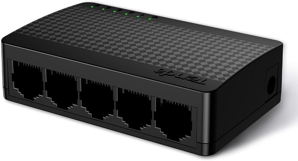 Tenda SG105 Netzwerk-Switch, nicht verwaltet, Gigabit Ethernet (10-100-1000), Schwarz, (Netzwerk-Switch nicht verwaltet, Vollduplex)