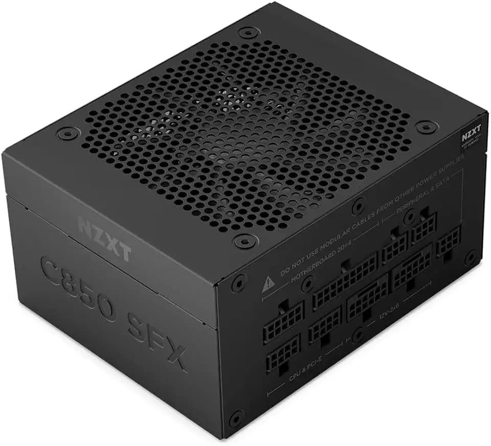 NZXT C850 SFX Gold - 850W SFX ATX 3.1 Power Supply - 80 Plus Gold - Cybenetics Platinum - Fully Modular - PCIe 5.1 600W 12V-2x6 - Japanese Capacitors - Black