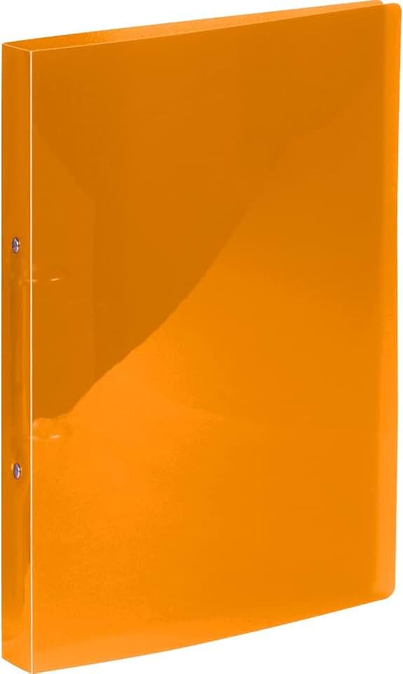 Kangaro Ringbuch Transparant Orange (PP, DIN A4, 2-Ringe 16mm O-Mechanik, Rücken 20mm)