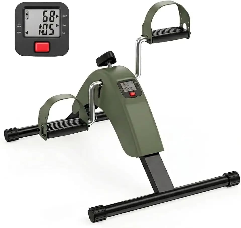 an Pedal Exerciser, Under Desk Bike for Adults, Mini Exercise Bike | Adjustable Resistance Foot Peddler for Sitting Desk, Under Desk Bike with LCD Monitor for Home Office