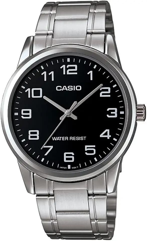 CASIO Herren-Armbanduhr Analog Quarz Edelstahl MTP-V001D-1