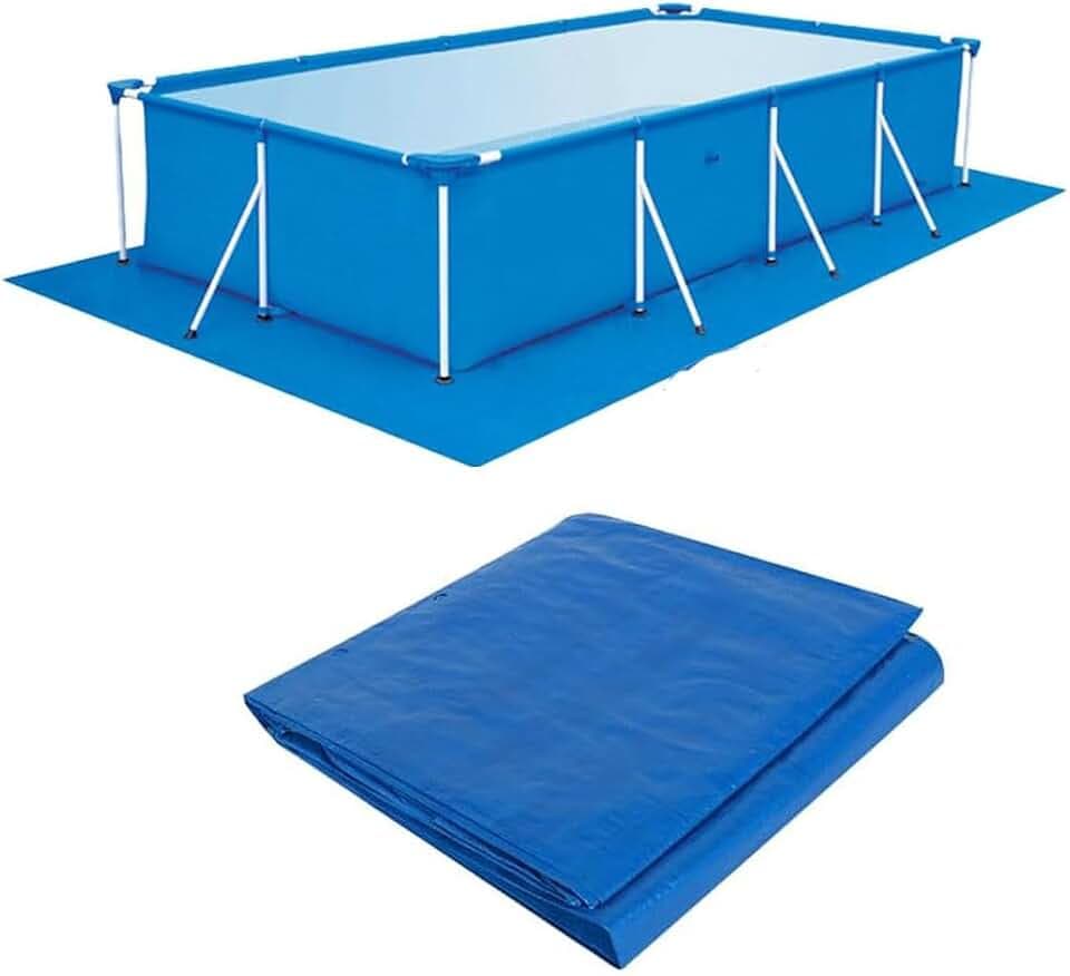 Pool Bodenplane, Rechteckige Schwimmbadmatte, Faltbare Pool Ground Tuch, Bodenschutztuch für Rahmenpools, aufblasbare Schwimmbecken und Planschbecken (250 * 450 cm/98.43 * 177.17 in)