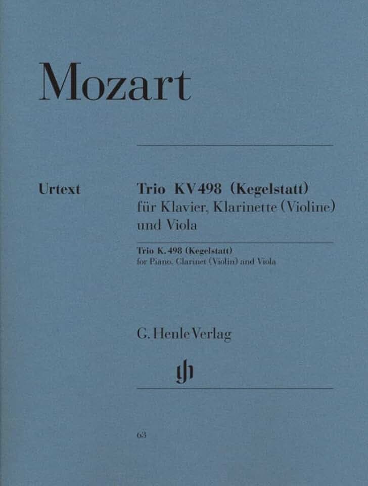 Trio Es-dur KV 498 (Kegelstatt) für Klavier, Klarinette (Violine) und Viola: Instrumentation: Chamber music with winds (G. Henle Urtext-Ausgabe)