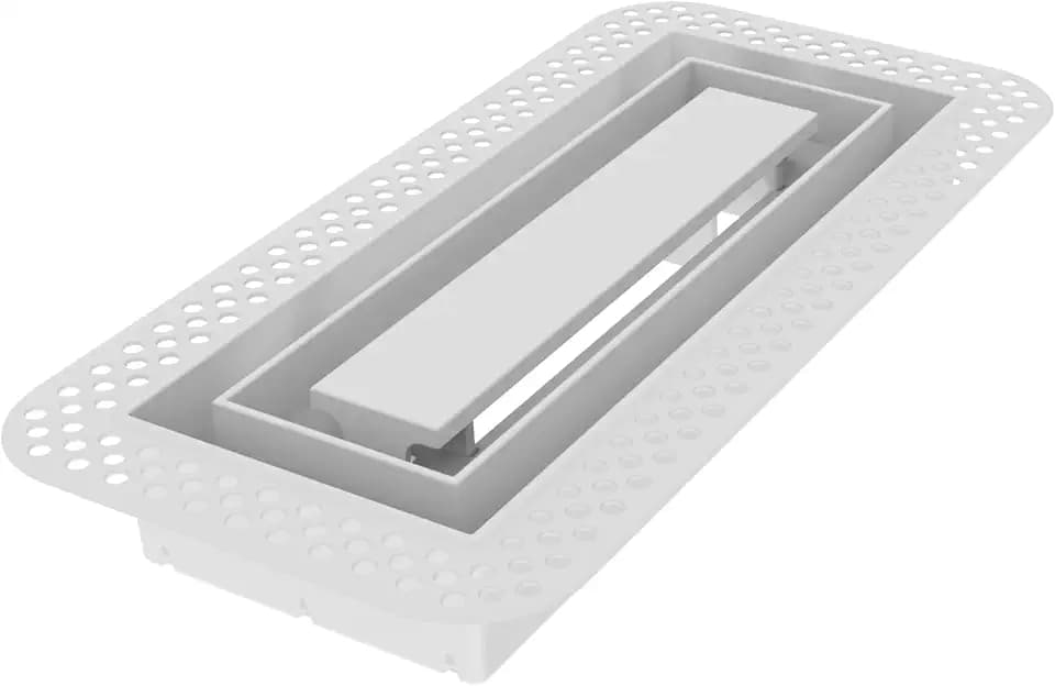 Fittes Flush 4x10" ABS Wall/Ceiling Vent with Double Channel, White