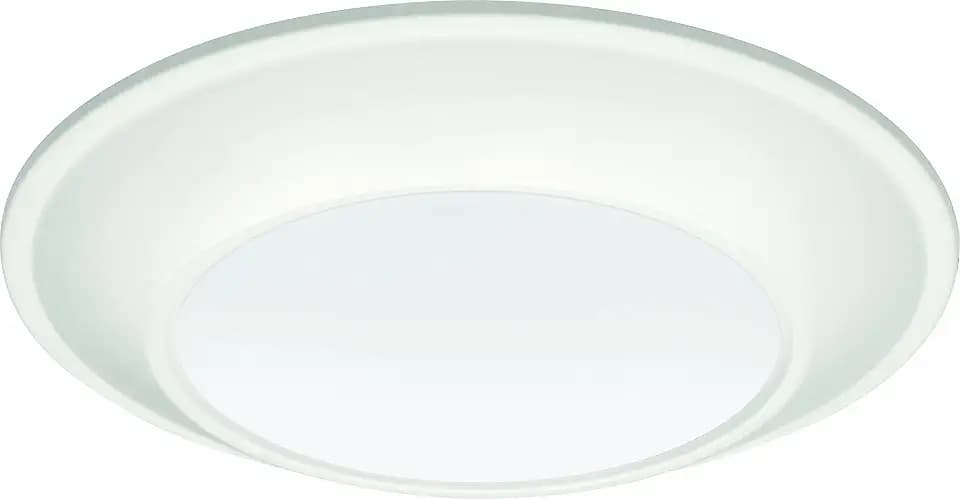 Juno SlimBasics 6 Inch LED Ceiling Light, LED Surface Mount Downlight for Shower Light or Closet Lighting, Selectable White Color, Tapered Trim, Wet Rated, Matte White (JSBT 6IN SWW2 90CRI WL MW M6)