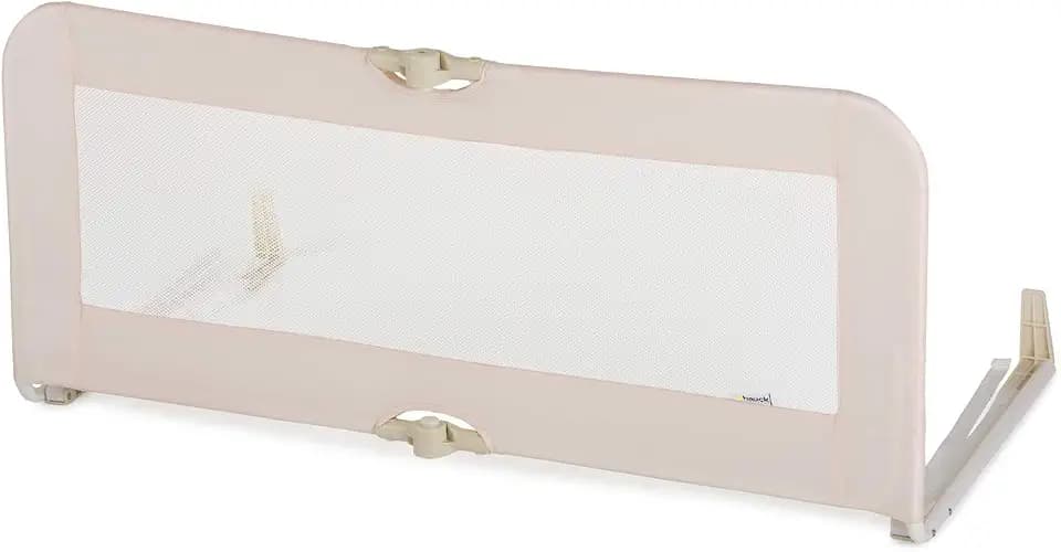 hauck Bettschutzgitter Sleep N Safe Plus für Kinder 18 Monate bis 5 Jahre, Rausfallschutz Bett für Kinder im Elternbett, 108 x 50 x 44 cm, Faltbar, Tragbar, Bettgitter für Kleinkinder (Beige)