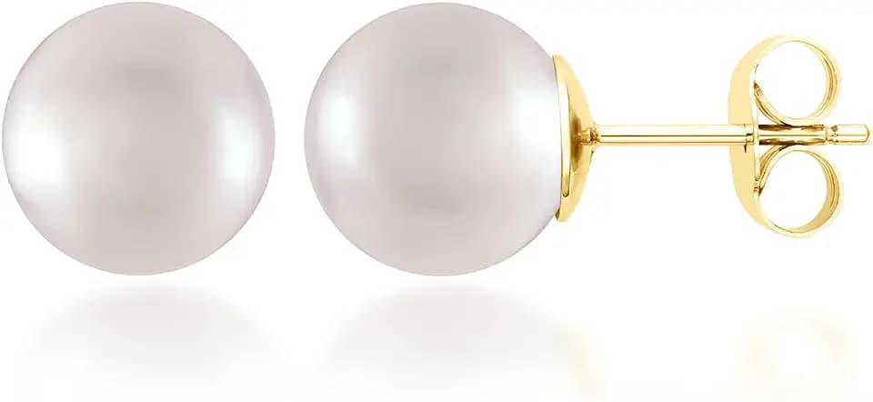 Belacqua AAA Quality Cultured Freshwater Pearl Stud Earrings