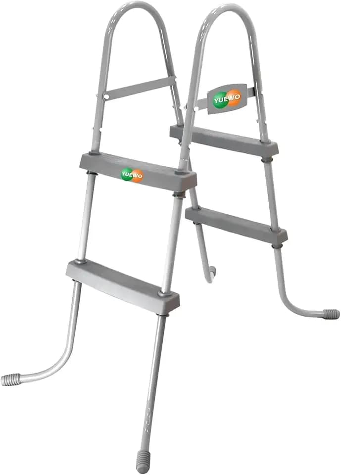 YUEWO 36" 2-Step Steel Frame Above Ground Swimming Pool Ladder with Non-Slip Plastic Steps for Entry and Exit System Swim Pools