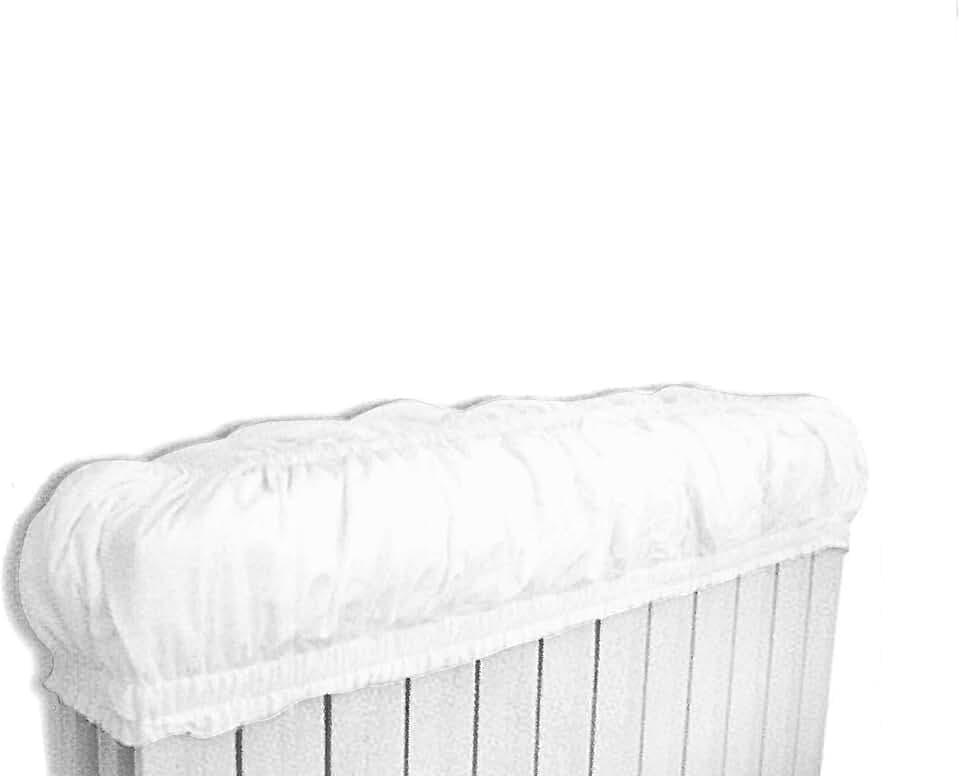 Kühlerabdeckung Heizkörperabdeckung elastisch verstellbar modern weiß waschbar aus Stoff mit Ventilschlauch Abdeckung für Heizkörper Staubfänger universell ausziehbar (M2)