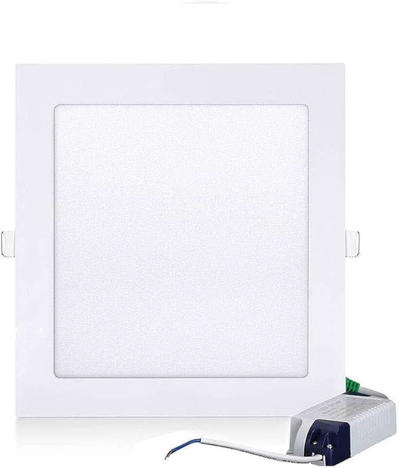 18W LED Square Recessed Lighting Ultra Thin LED Ceiling Lights, 8 inch Cut Size Dimmable Panel Light, 6500K Daylight White Fixture for Home, Office, Commercial Lighting