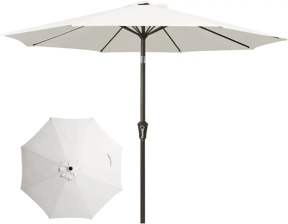 JEAREY 10FT Outdoor Patio Umbrella, Market Umbrella, White