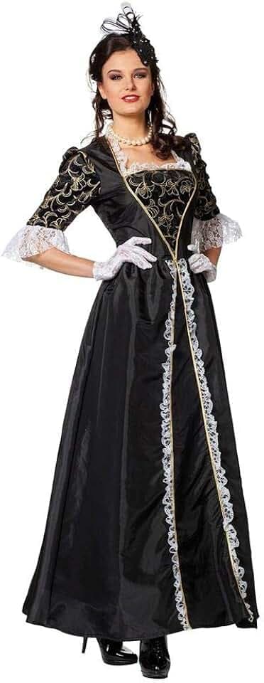 shoperama Marquise Damen Barock Rokoko Kostüm Taft Kleid Gräfin Adlige französisch Renaissance Mätresse Madame de Pompadour Karneval