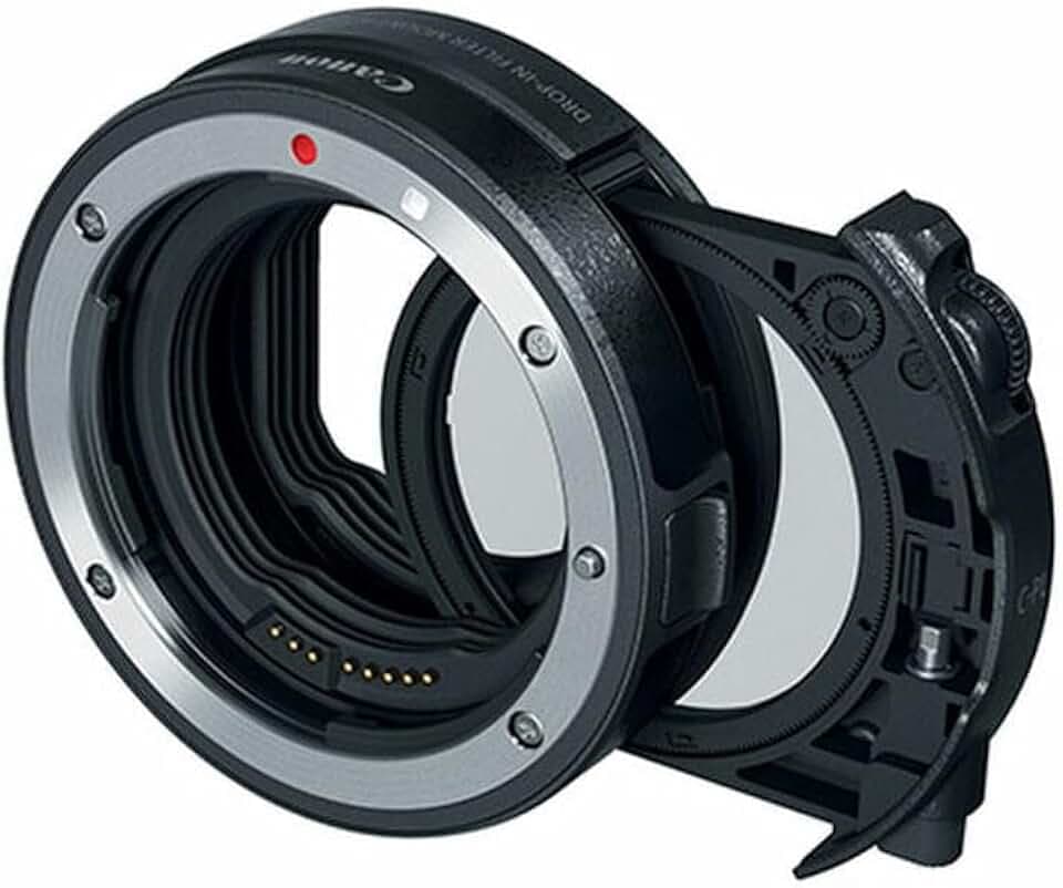 Canon 3442C005 Bajonettadapter EF-EOS R mit Einsteckfilter (C-PL: Zirkularpolfilter A), Schwarz