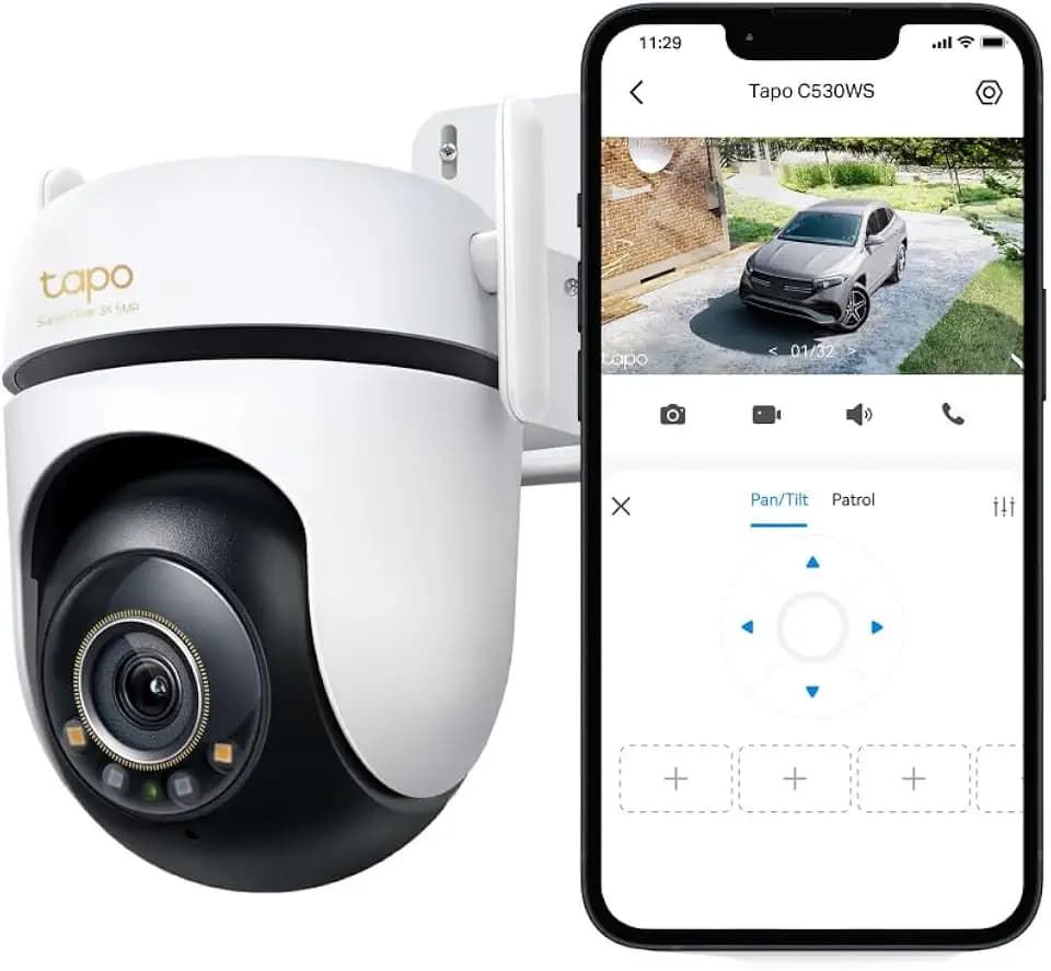Tapo 3K+ Outdoor Pan/Tilt Security Wi-Fi Camera, C530WS, Wired