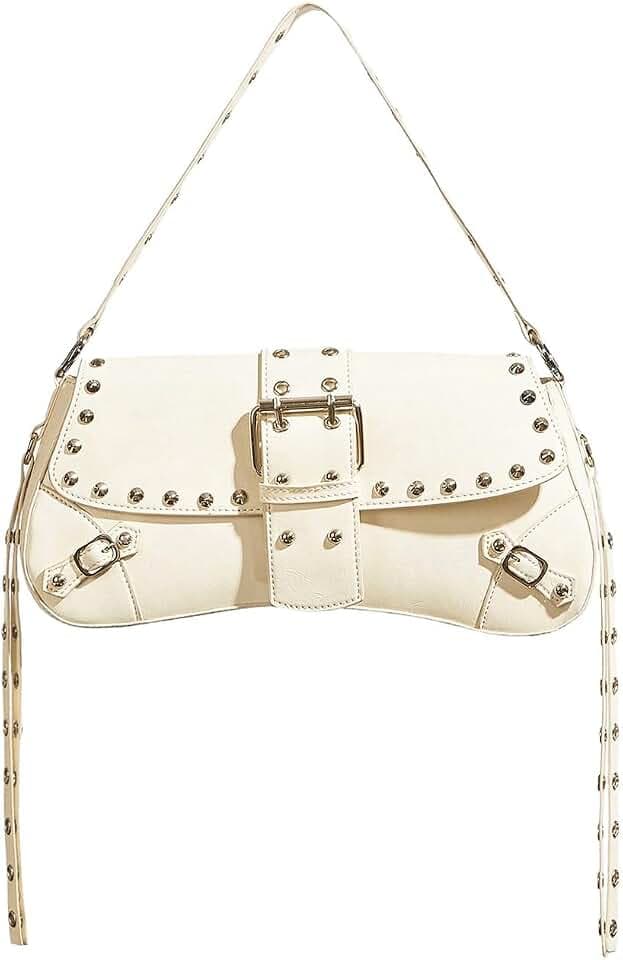 Verdusa Women's Y2K Purse Mini Goth Punk Shoulder Bag Leather Studded Purse
