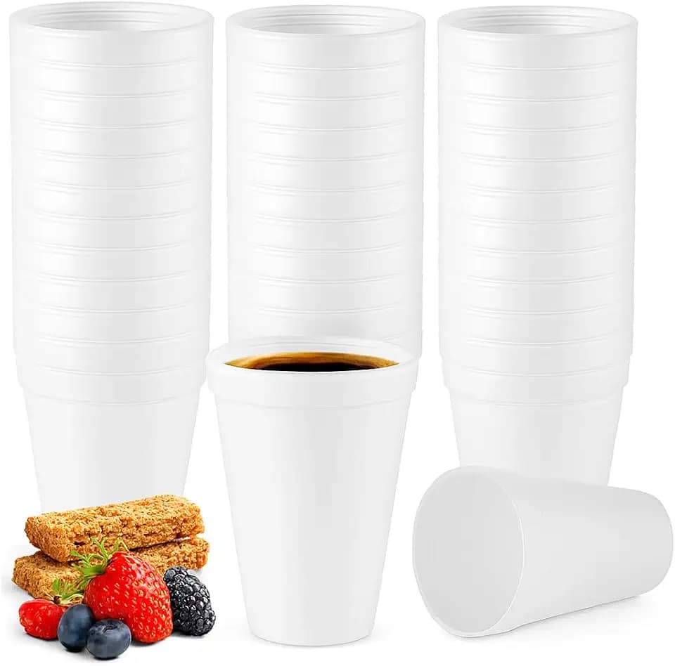 Concession Essentials 16oz Disposable White Foam Cups - Pack of 100ct