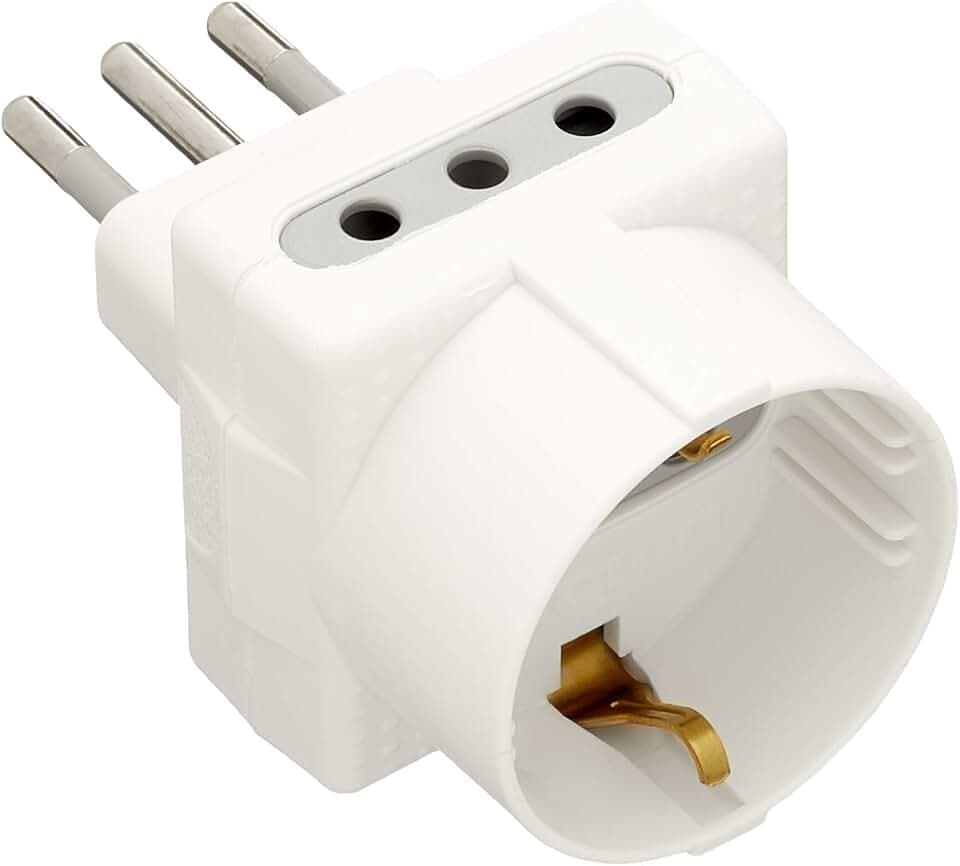 Bticino s3610d Netzteil Tris mit 1 Schuko 2 Steckdosen, 10 A, weiß