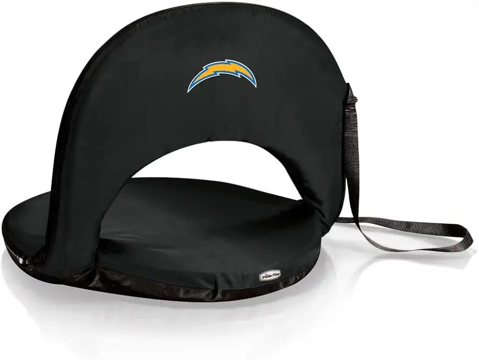 PICNIC TIME NFL Detroit Lions Oniva Stadium Seat, Reclining Bleacher Seat with Back Support, Beach Seat, (Black)