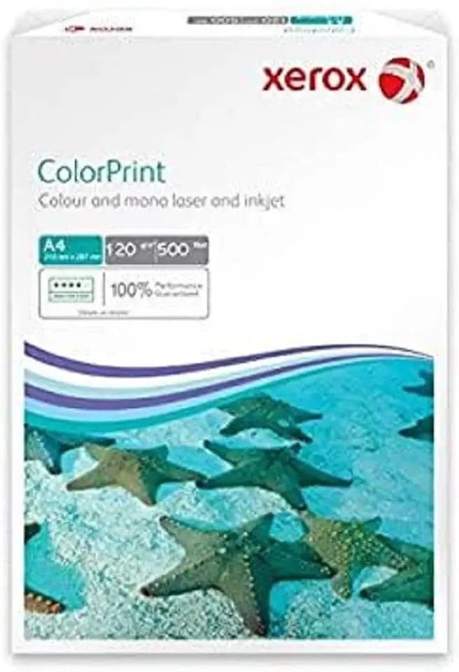 Xerox 003R96602 Premium Farblaser-Papier Druckerpapier DIN A4, 120 g/m², 500 Blatt pro Pack, weiß