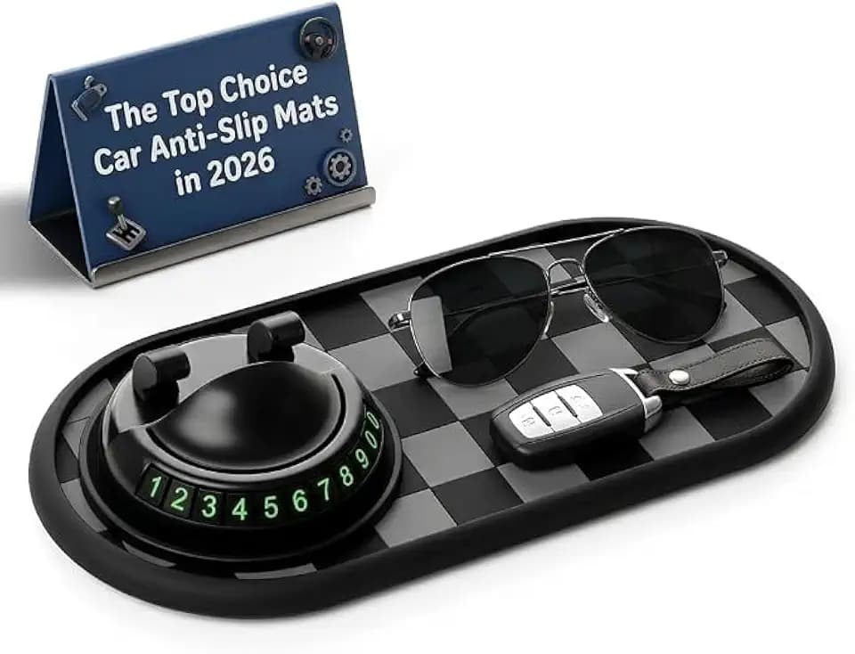 Multifunctional Car Anti-Slip Mat Dash Phone Holder New Accessories Dashboard Mat Non Slip Cover Driver Essentials Support Stand All in One Car Organizer Pad Dash Board Sticky Pad (Black & Gray)