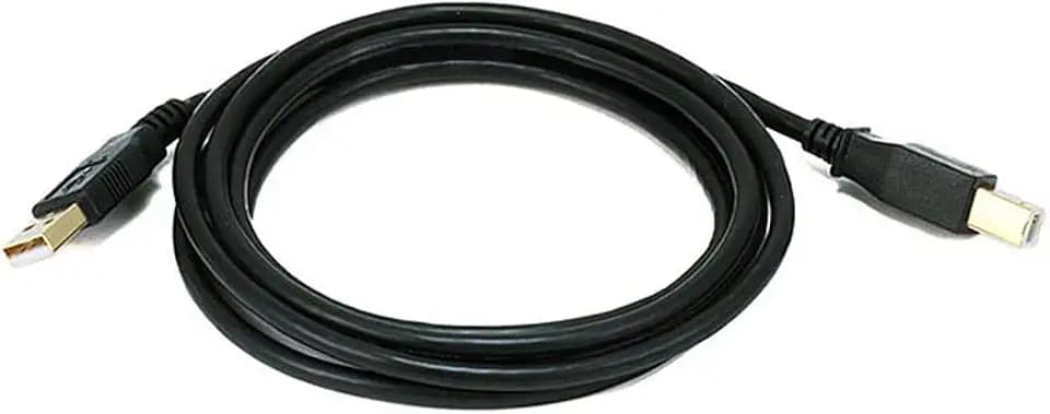 Monoprice 6-Feet USB 2.0 A Male to B Male 28/24AWG Cable (Gold Plated) (105438)