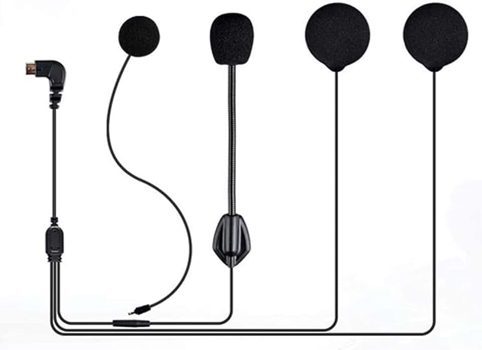 FreedConn Motorrad Intercom Headsets Motorrad Helm Bluetooth BT Gegensprechanlage Zubehör,Mikrofon Lautsprecher Fest Harten Kabel Headset für TCOM SC,TCOM VB(Version 2021,5 Pin)