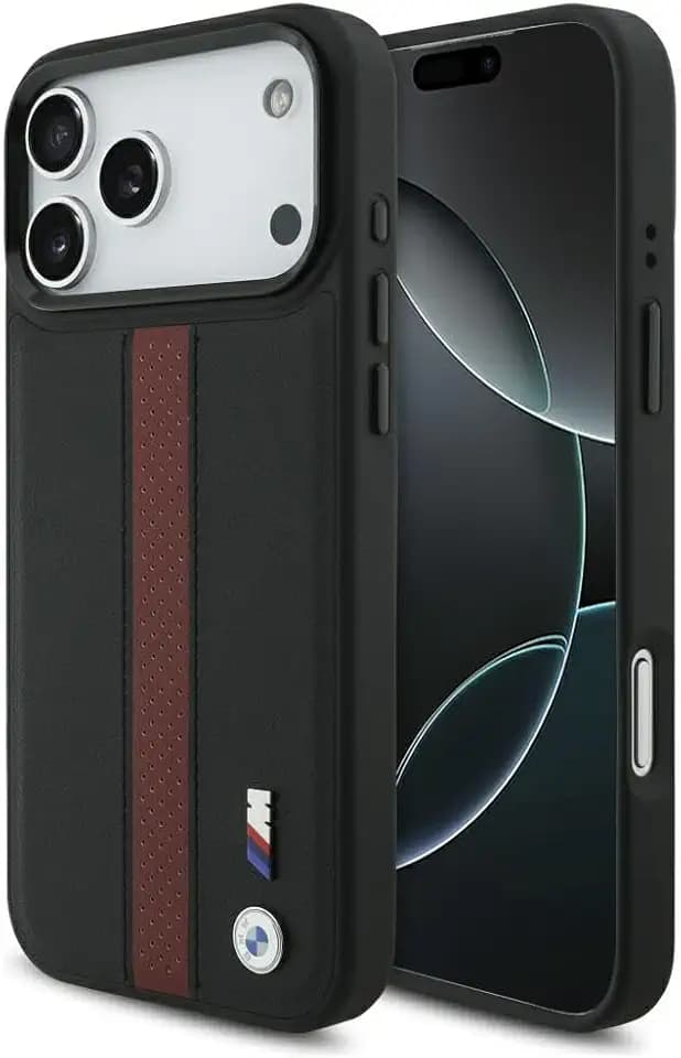 CG MOBILE BMW M Perforiertes Streifenlogo, kompatible mit MagSafe Hülle für iPhone 17 Pro Max (Rot)