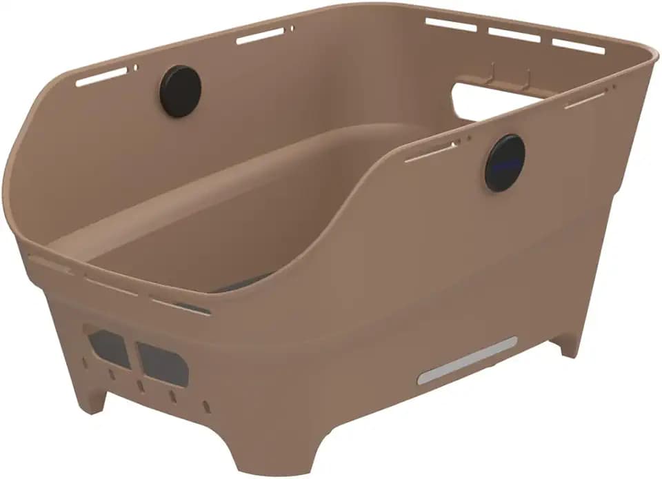 Basil Cento Neo WSL Fahrradkorb Hinten – 21L – aus Recyceltem Kunststoff – Reflektierend – 46.9x23.7x14.1 cm