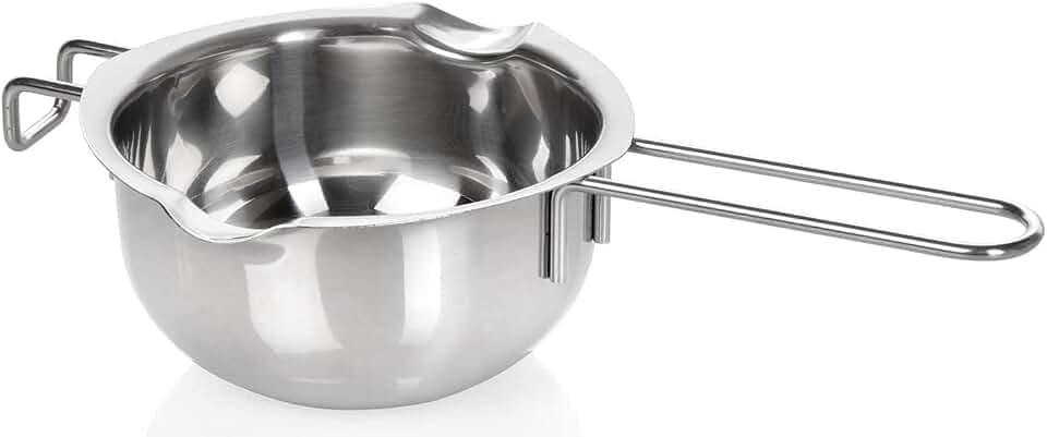 wenco Wasserbad Schmelzschale – Hitzebeständiger Schmelztopf mit Griff zum Schmelzen von Schokolade, Butter, Wachs – Spülmaschinenfest & Rostfrei – Perfekt für Backen, Kochen & DIY, Edelstahl, 14cm