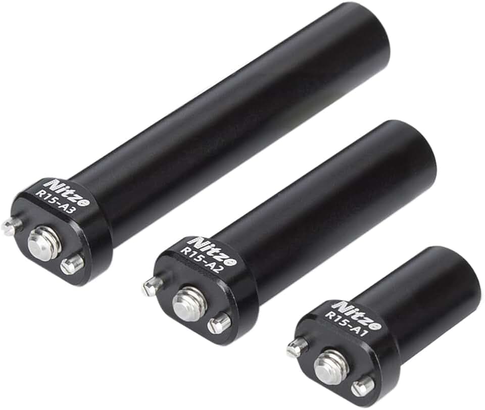 Nitze 15 mm Rod Kits mit 1/4“ Positionierungsstiften, 1 Zoll/2 Zoll/3 Zoll (3 Stück), 15mm Stangen aus Aluminiumlegierung für Kamerakäfig, Kamera Obergriff und Follow Focus – R15-AK