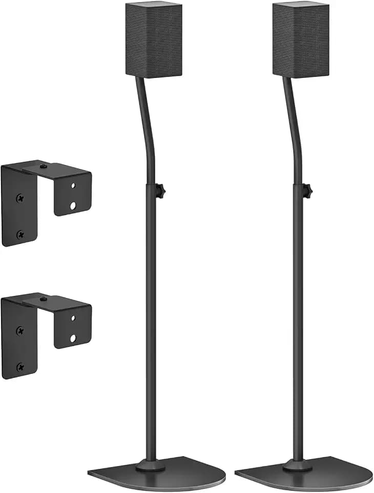 Paar Lautsprecherständer für Samsung HW-Q990H/Q990F/Q990D/Q930H/Q930F mit Wandhalterung – höhenverstellbar von 33 Zoll bis 42 Zoll für Samsung Rücklautsprecherständer mit Kabelführung