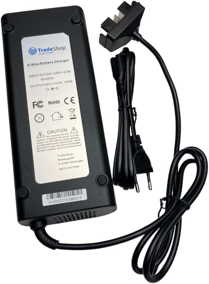 Trade-Shop Netzteil Ladegerät Ladekabel 42V 4A kompatibel mit Bosch Powerpack 400 Classic Line E-Bike Akku 36V, Ersatz für Bosch 0.275.007.905