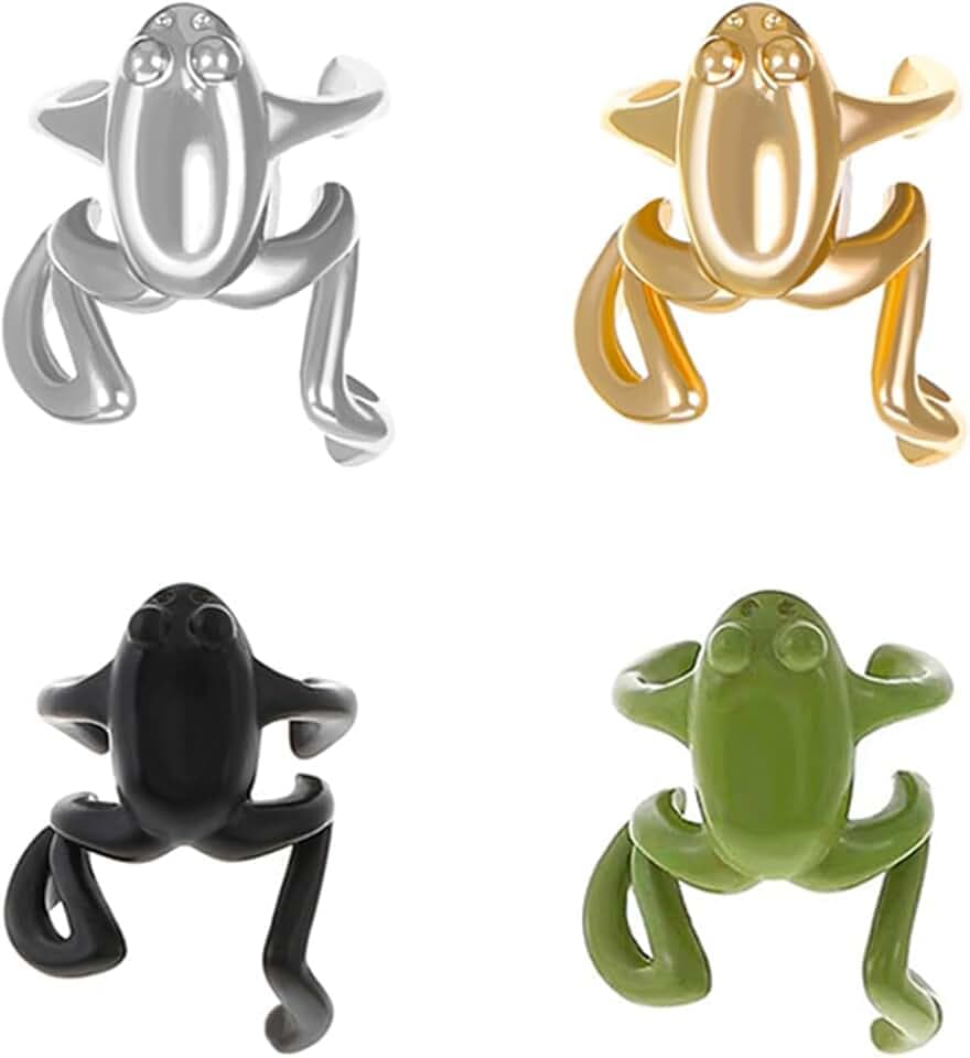 4 PCS Frog Earrings for Women Vintage Frogs Shaped Ear Cuff Earrings Cute Animal Earrings Cool Stuff Animal Post Studs Earrings Unique Trendy Stuff Frog Jewelry Gifts